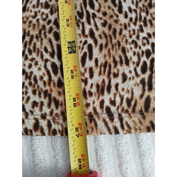 Jaclyn Smith Womens 3X Top Brown Beaded Animal Print Accent Flutter Short Sleeve - Picture 8 of 13